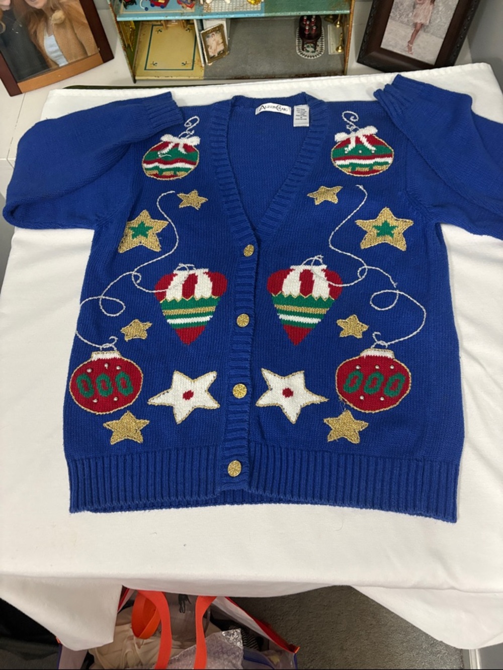 Alison Craig Royal Blue Knit Cardigan- vintage - size M